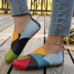 Bootara Women’s Norielle Slip-On Colorblock Loafers – Round Toe Casual Flat Shoes (US 5–10.5)