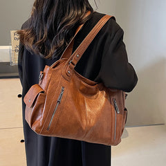 Bootara Women's Large-Capacity Vintage Tote Bag: Versatile High-End Shoulder and Handbag, Suitable for Crossbody Wear