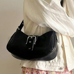 Bootara Women's Luna Saddle Bag – Retro Chic Crossbody Shoulder Bag | Y2K Minimalist Purse