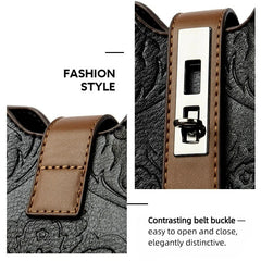 Bootara Women's Heritage Artisan Bucket - Distinctive Hand-Blocked Motifs on Heirloom Leather with Village-to-City Versatility