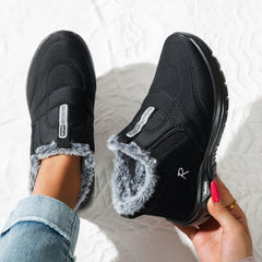 Bootara Women's Kira Fleece-Lined Winter Slip-On Shoes – Warm Casual Snow Sneakers (US 5–11.5)