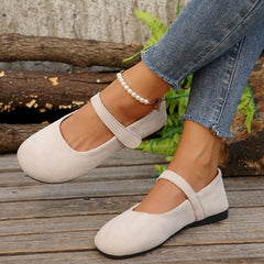 Bootara Women's Velmira Suede Mary Jane Flats – Vintage Round-Toe Ballet Shoes with Single Strap (US 5–10.5)