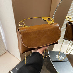 Bootara Women's Retro-Chic Square Crossbody Bag Convertible Shoulder Bag with Detachable Paperclip Handle & Monochrome Versatility