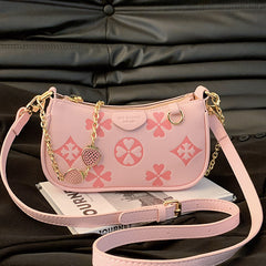 Bootara Women's Heritage Print Satchel – Mini Convertible Mahjong Bag with Artisan Monogram & Chain Strap