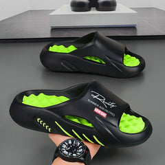 Bootara Unisex Atlas Logo Slides – Street Style Cushioned Anti-Slip Beach Sandals (US 5–12.5)