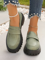 Bootara Women's Plus Size Premium Printed Platform Leather Loafers Casual Slip-On with Chunky Heel