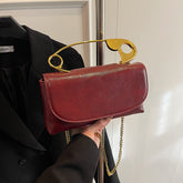 Bootara Women's Retro-Chic Square Crossbody Bag Convertible Shoulder Bag with Detachable Paperclip Handle & Monochrome Versatility