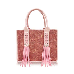 Bootara Women's Bohemian Artisan-Crafted Square Canvas Tote Bag with Zip Closure