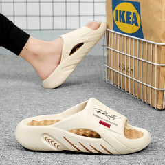 Bootara Unisex Atlas Logo Slides – Street Style Cushioned Anti-Slip Beach Sandals (US 5–12.5)