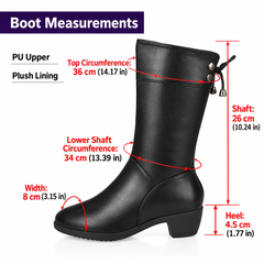 Bootara Brinelle Black - boot measurements