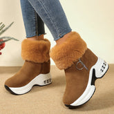 Bootara Women's Cozy-Chic Snow Boots - Plush Lined Faux Suede Platform Ankle Boots (US 4-10.5)
