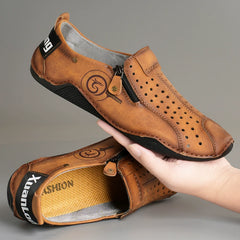 Bootara Men's Loafers & Slip-Ons Moccasin Handmade Shoes Beck Shoes Casual Outdoor Daily Microfiber Breathable Loafer Black Light Brown Army Green Summer Spring