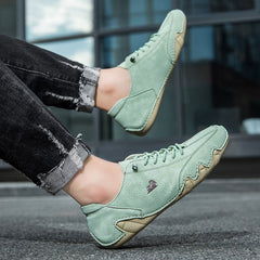 Bootara Men’s Octopus Low-Top Lace-Up Hand-Sewn Casual Boots