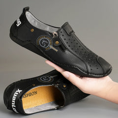 Bootara Men's Loafers & Slip-Ons Moccasin Handmade Shoes Beck Shoes Casual Outdoor Daily Microfiber Breathable Loafer Black Light Brown Army Green Summer Spring