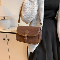 Bootara Women's Saddle Luxe Sling Bag - Matte Vintage Crossbody with Signature Buckle & Adjustable Wear