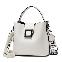 Bootara Women’s Signature-Buckle Square Bucket Bag - Premium Convertible Shoulder & Crossbody with Architectural Silhouette & Elevated Minimalism