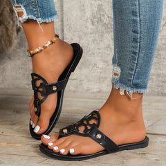 Bootara Women’s Aurelia Flat Thong Sandals – Elegant Roman-Inspired Summer Slides (US4–10.5)