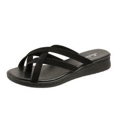 Bootara Women’s Vela Flat Toe-Ring Slides – Comfortable Slightly-Heeled Fashion Beach Sandals (US 5–10.5)