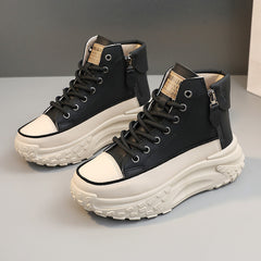 Bootara Women's Norevia Side-Zip High-Top Sneakers – Chunky Platform Shoes (US 4–10.5)