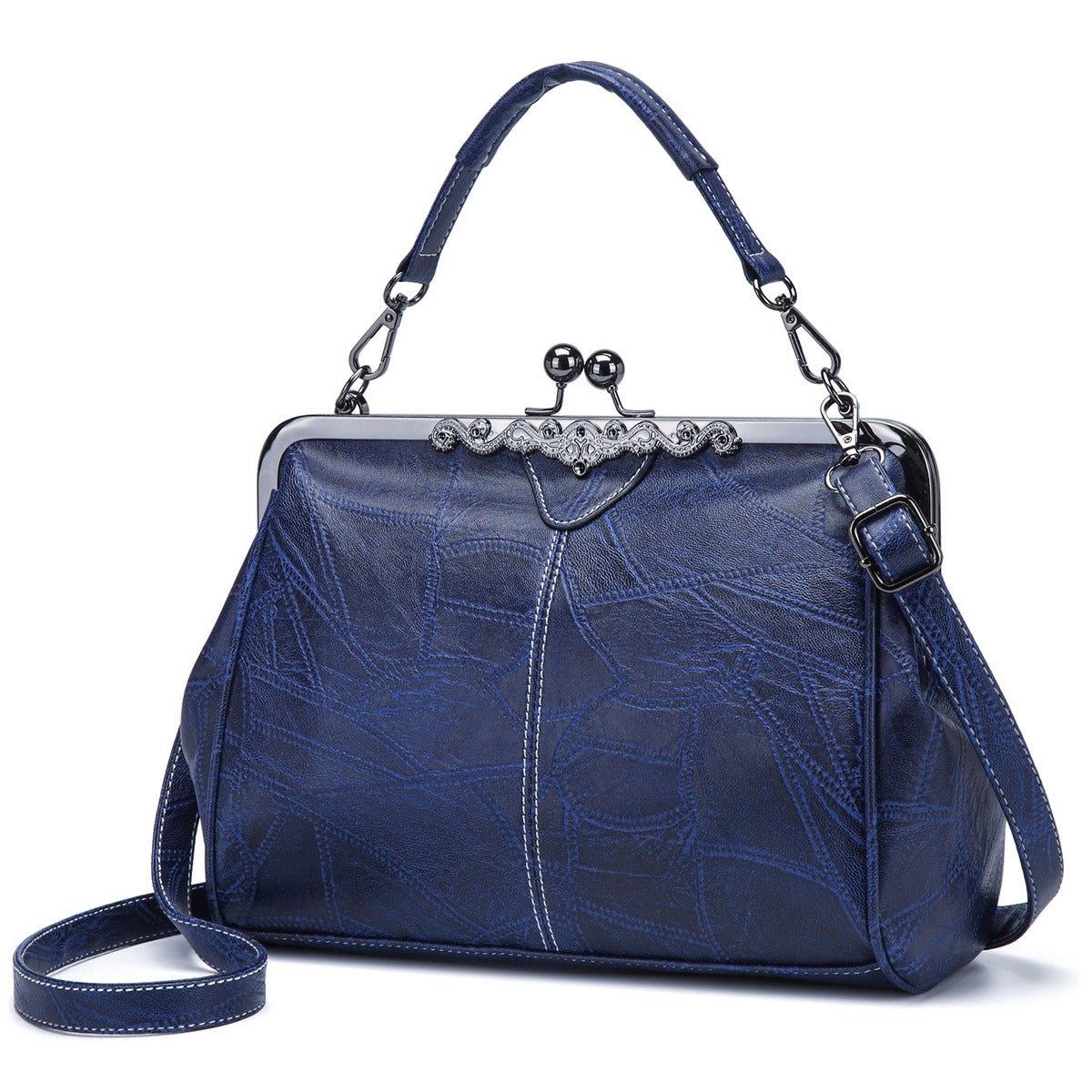 Bootara Women's British Vintage Oversized Bag – Multi-Way Shoulder/Tote Bag with Clip Closure