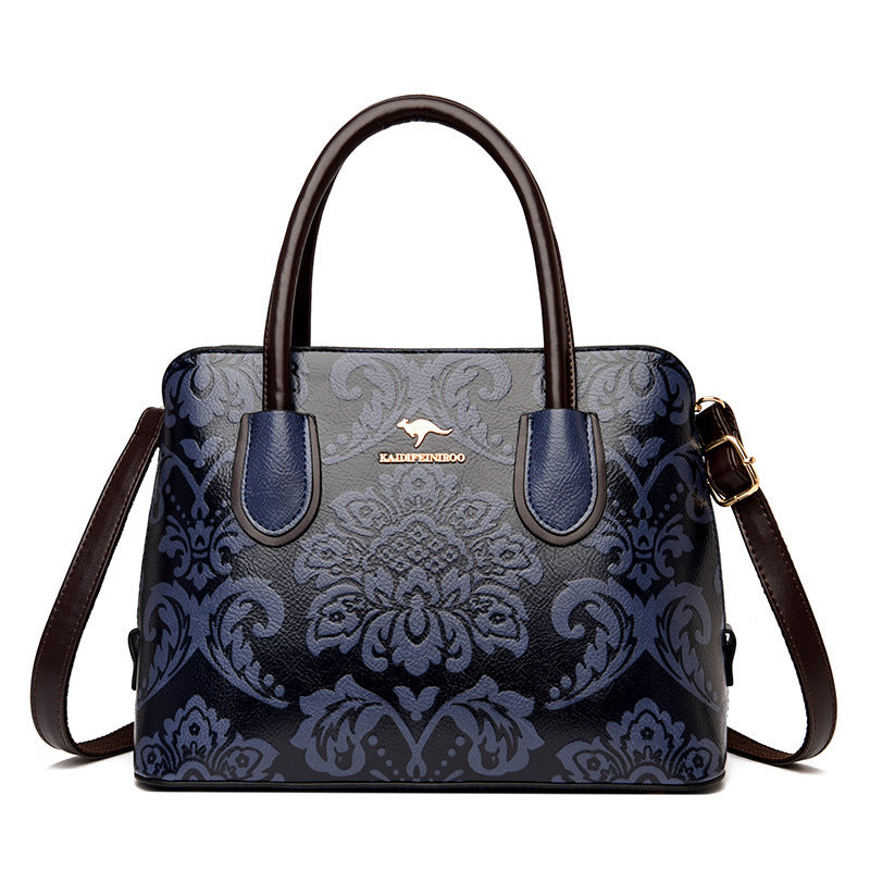 Bootara Women's Gilded Heirloom Satchel - Hand-Tooled Embossed Leather Convertible with Timeless Architecture & Artisan Legacy