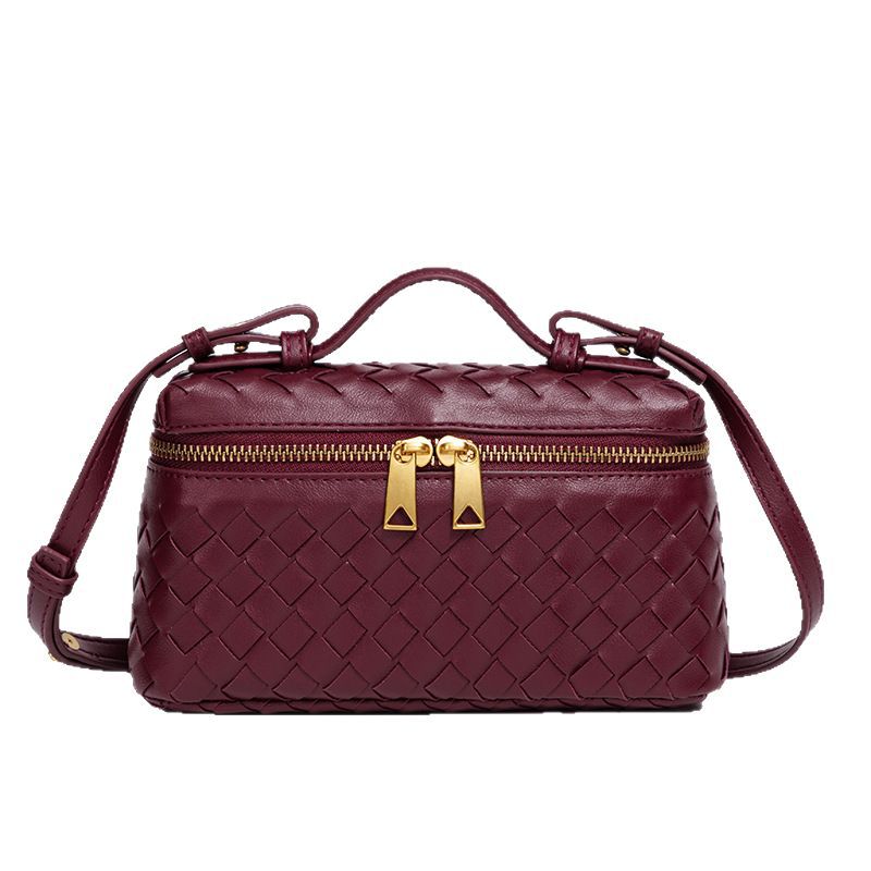 Bootara Women's Atelier Cube Carrier Bias-Weave Top Handle Bag with Convertible Strap
