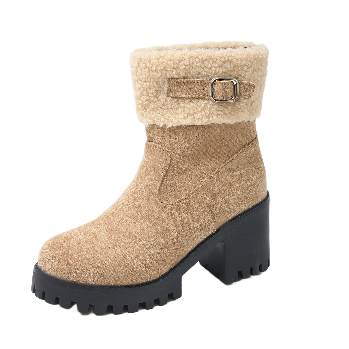 Bootara Women's Plush Fleece Lined Snow Boots - Chunky Heel Ankle Winter Fashion Boots (US 4-10)