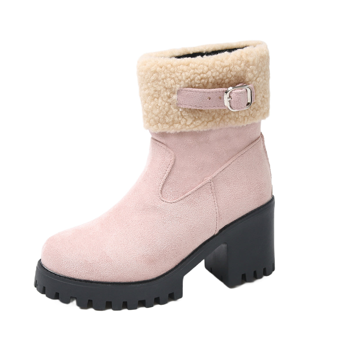 Bootara Women's Plush Fleece Lined Snow Boots - Chunky Heel Ankle Winter Fashion Boots (US 4-10)