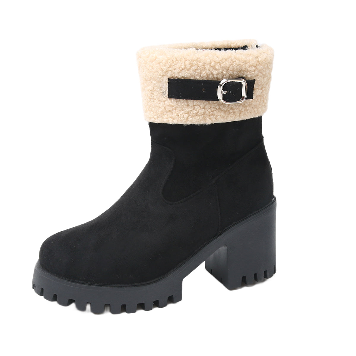Bootara Women's Plush Fleece Lined Snow Boots - Chunky Heel Ankle Winter Fashion Boots (US 4-10)