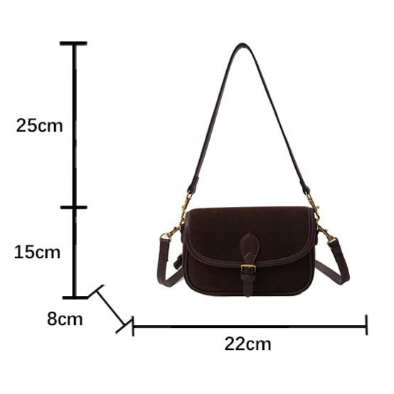 Bootara Women's Saddle Luxe Sling Bag - Matte Vintage Crossbody with Signature Buckle & Adjustable Wear