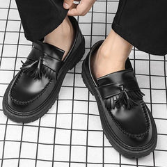 Bootara 2025 Men's Tassel Loafers - Premium Leather Business Shoes, Versatile for Spring and Autumn, Ideal for Work & Weddings
