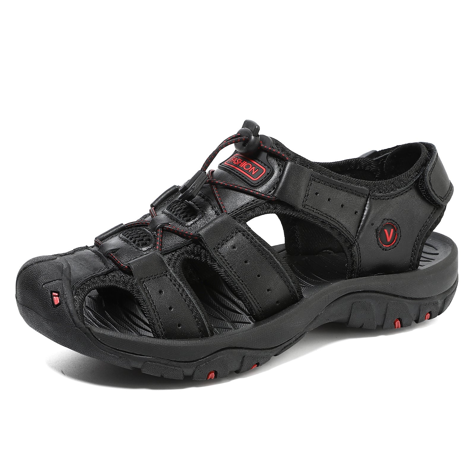 Bootara Men’s Summer Sandals Genuine Leather Beach Shoes with MD Midsole and Handcrafted Non Slip Slip Ons