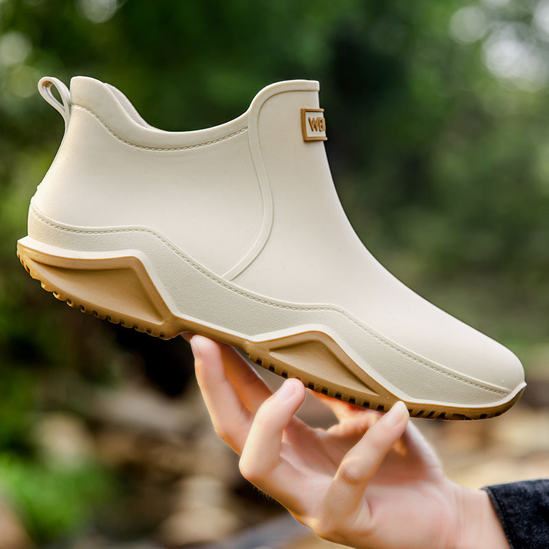 Bootara Fashionable Short-Cut Unisex Rain Boots – Waterproof, Anti-Slip, All-Season PVC Fishing & Work Boots