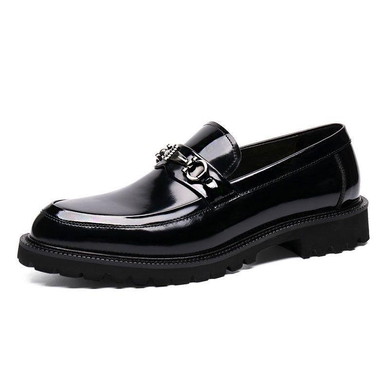 Bootara Mens Vintage Distressed Leather Moccasin Loafers Classic Street Style Mens Footwear