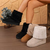 Bootara Women's Tundelle Short Winter Boots – Faux Fur Cuff Slip-On Platform Booties (US 5–10.5)