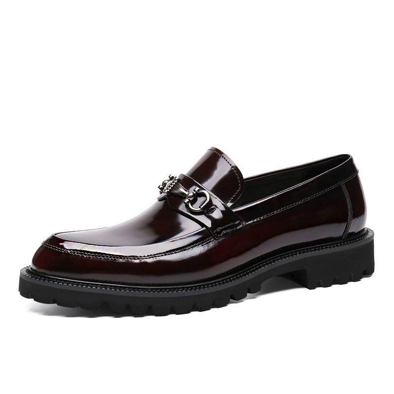 Bootara Mens Vintage Distressed Leather Moccasin Loafers Classic Street Style Mens Footwear