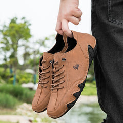 Bootara Men’s Octopus Low-Top Lace-Up Hand-Sewn Leisure Boots