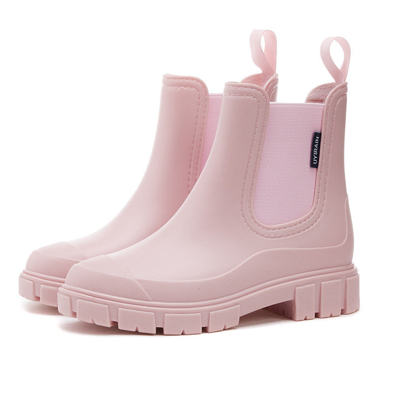 Bootara 2026 New Women's Short Chelsea Rain Boots Trendy Waterproof Anti Slip Outdoor Footwear for Adults Comfortable Stylish Durable Waterproof Boots Fashion Rain Shoes Women's Outdoor Boots