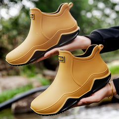 Bootara Fashionable Short-Cut Unisex Rain Boots – Waterproof, Anti-Slip, All-Season PVC Fishing & Work Boots