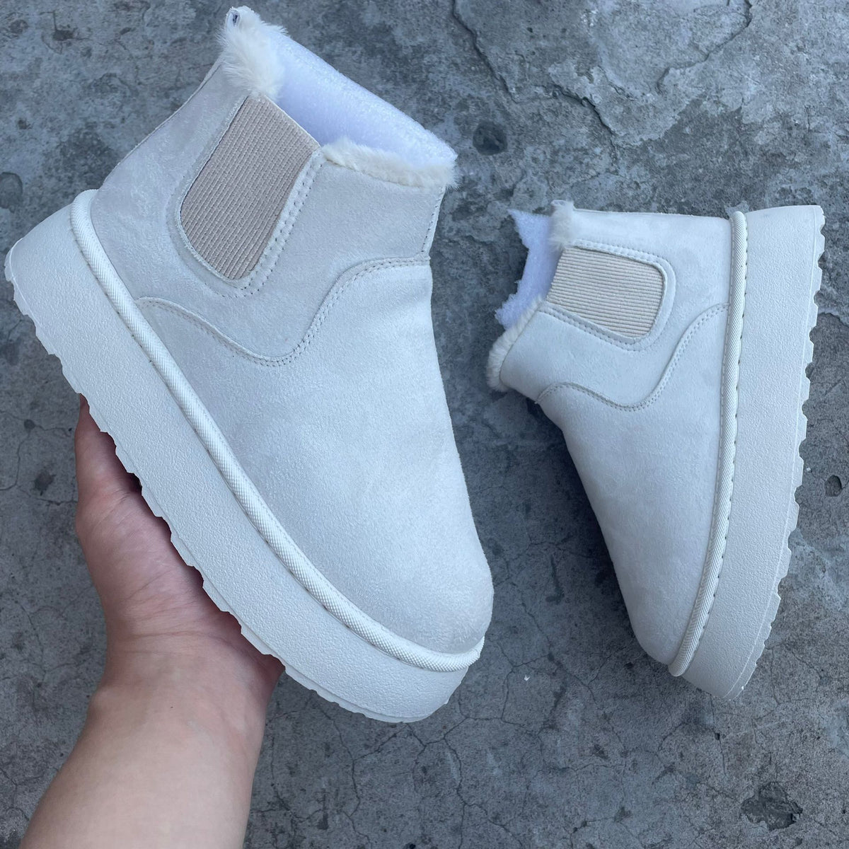 Bootara 2025 Autumn/Winter Women's New Arrivals Thick-Soled Snow Boots with Fur Lining, Round Toe Slip-On Cotton Boots