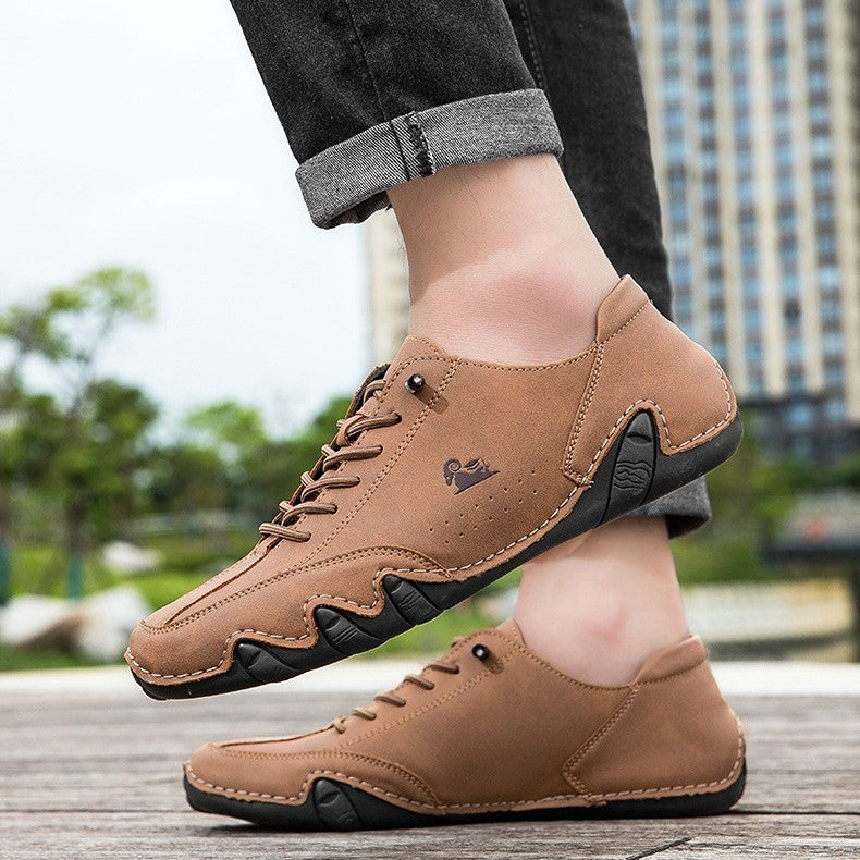 Bootara Men’s Octopus Low-Top Lace-Up Hand-Sewn Leisure Boots