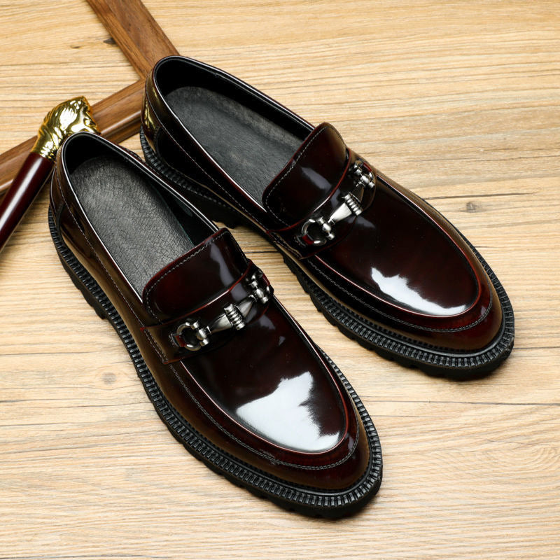 Bootara Mens Vintage Distressed Leather Moccasin Loafers Classic Street Style Mens Footwear