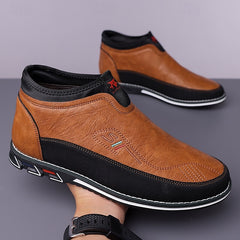 Bootara Men's Slip-On Casual Loafers with Faux Leather and Dual-Tone Design – Comfortable and Stylish for Everyday Wear