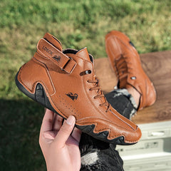 Bootara Men’s Octopus High-Top Lace-Up Hand-Sewn Casual Work Boots