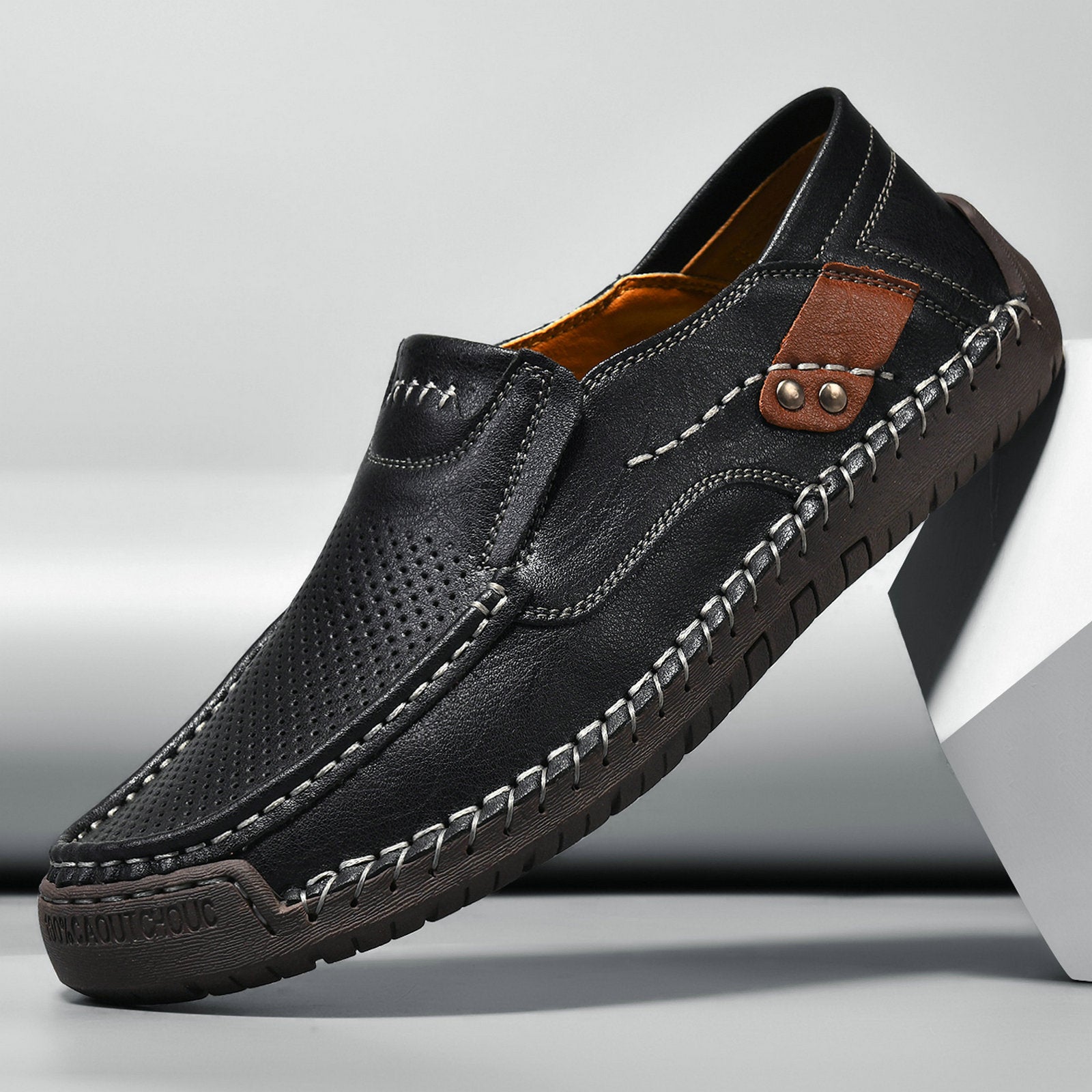 Bootara Handmade Men's Slip-On Loafers Casual Outdoor Genuine Leather Shoes