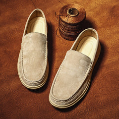 Bootara Men's Handmade Suede Lazy Loafers Casual Breathable Slip-On Shoes