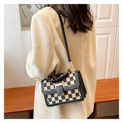 Bootara Women’s Stylish Houndstooth Checkered Crossbody Bag - Compact Square Shoulder Bag for Everyday Use