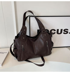 Bootara Women's Large-Capacity Vintage Tote Bag: Versatile High-End Shoulder and Handbag, Suitable for Crossbody Wear