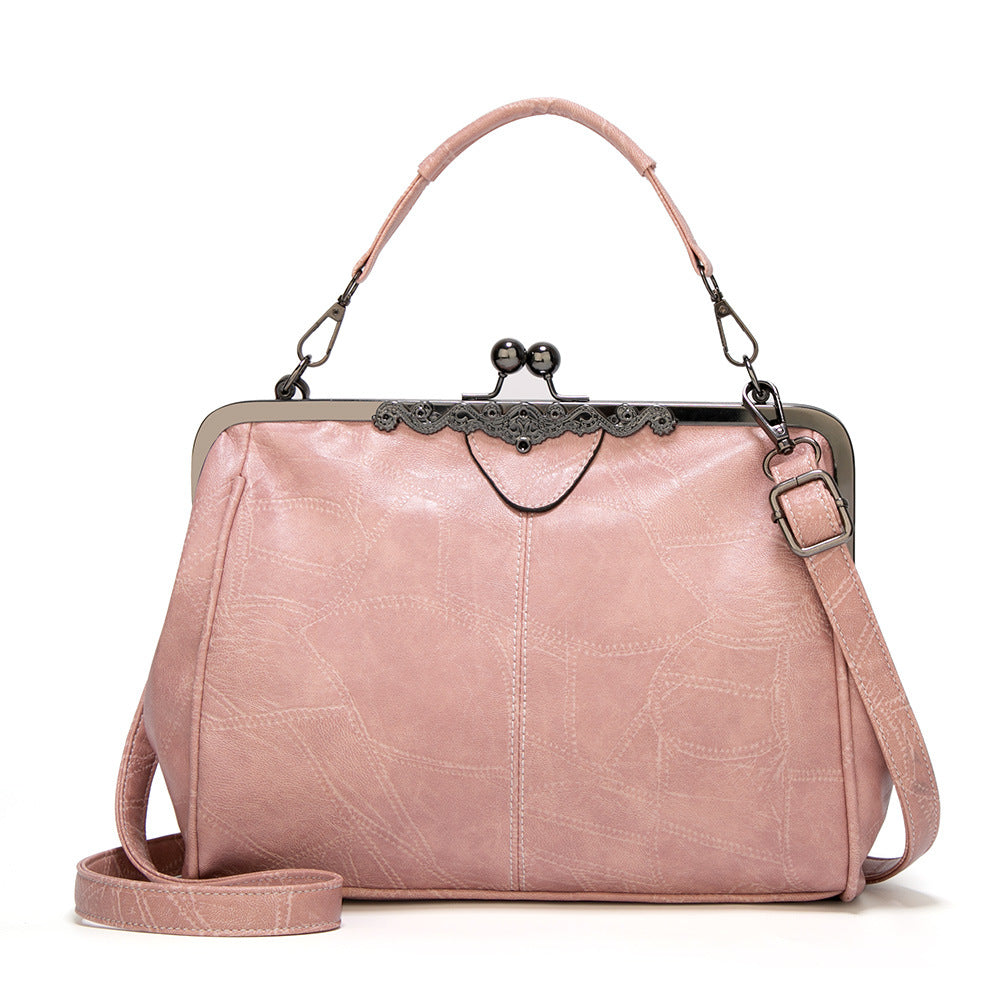 Bootara Women's British Vintage Oversized Bag – Multi-Way Shoulder/Tote Bag with Clip Closure