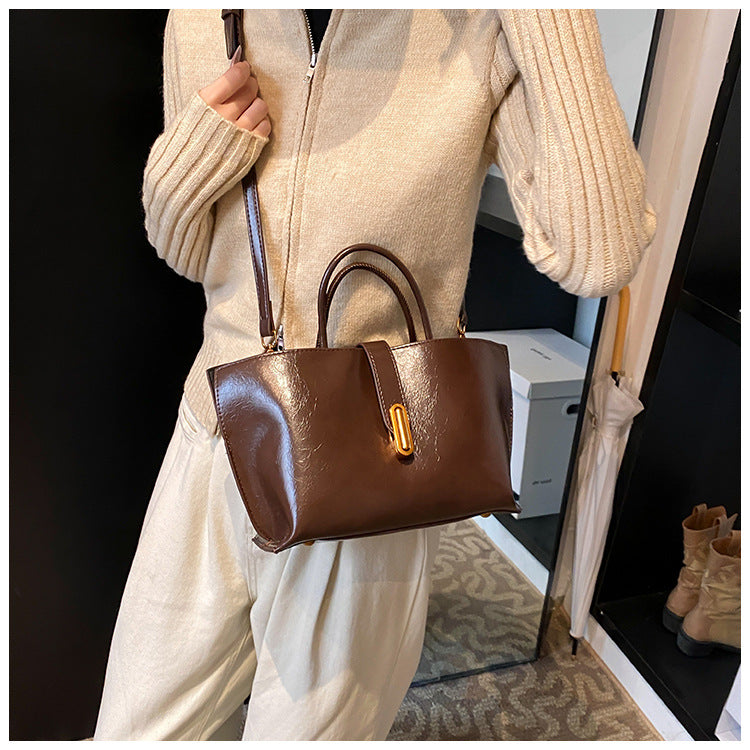 Bootara Women's Polished Commuter Tote -  Textured Leather Convertible Work Bag | Spacious Crossbody to Handheld Carryall for Professionals